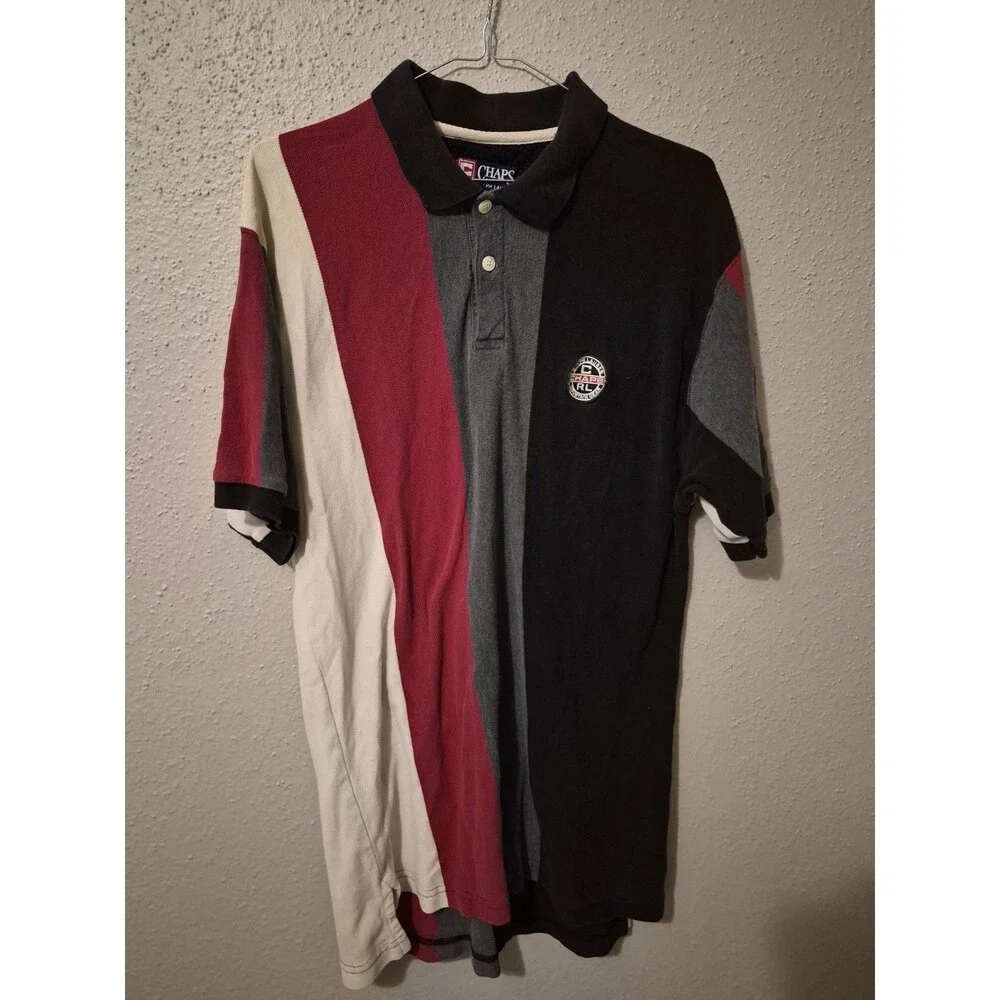 VTG Chaps Ralph Lauren Polo Mens XL Colorblock Retro 80s Preppy Colorful Flaw